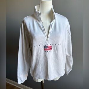 Brandy Melville John Galt American Flag Graphic Quarter Zip